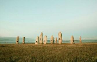 Wallpaper Field Stones Spain Megaliths La Coruna Galicia