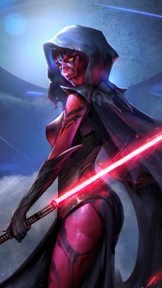 Darth Maul Star Wars Lightsaber Female 4k Wallpaper