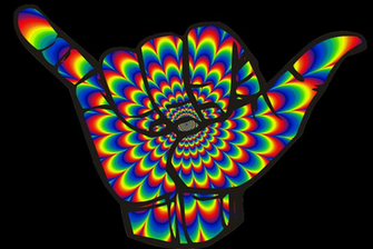 Psychedelic Shaka Hang Loose Image On