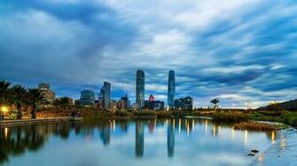 Image Santiago Chile Sky Rivers Evening Cities Houses