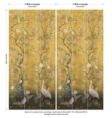 Yellow Beautiful Chinoiserie Wallpaper Feathr
