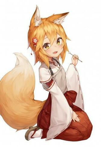 Wallpaper Sewayaki Kitsune No Senko San Miko Animal Ears Tail