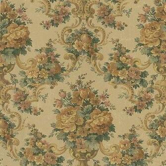 31cm Wallpaper Sample Floral Brocade On Antique Champagne Gold