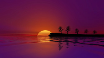 Waterscape Sunset Abstract HD Wallpaper Eyecandy For Your Xfce