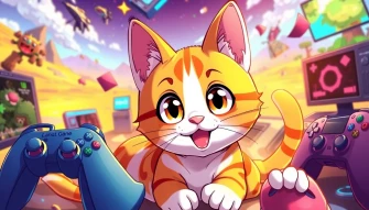 Anime Cat Gamer Wallpaper