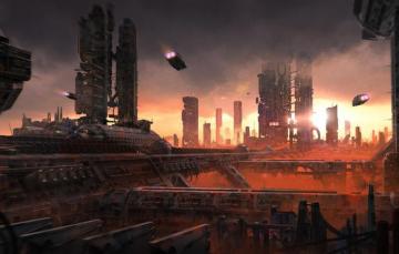 Photo Wallpaper The City Future Machine Architecture