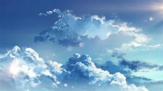 Anime Clouds Sky Wallpaper