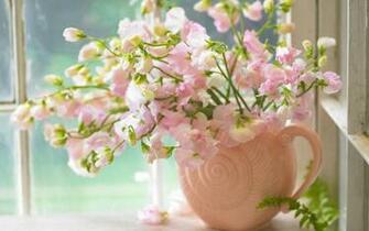 Pink Sweet Peas In A Vase Wallpaper