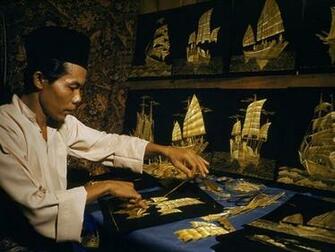 Artist Uses Rice Straw To Depict Boats On Black