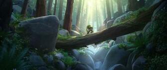 Picture Overwatch Robot Bridge Fantasy Forest Vdeo Game