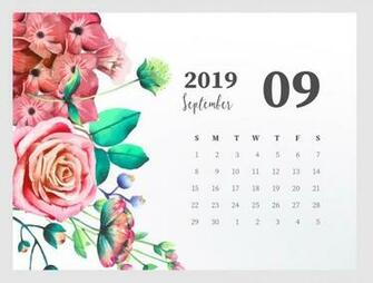 September Desktop Calendar Wallpaper HD Floral Design
