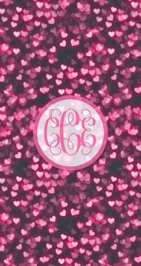 Valentines Day Monogram Phone Wallpaper