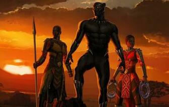 Wallpaper T Challa Movie Mcu Wakanda Girls Marvel