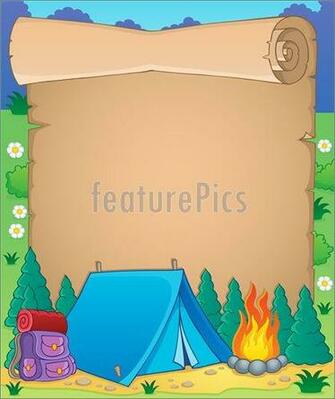 Illustration Of Camping Theme Parchment Vector Clip Art To