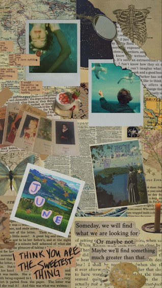 Scrapbook Light Academia Aesthetic Wallpaper Vintage Lettering