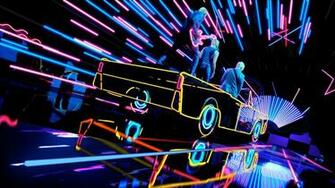 Background That Move To Music Through The Hall As
