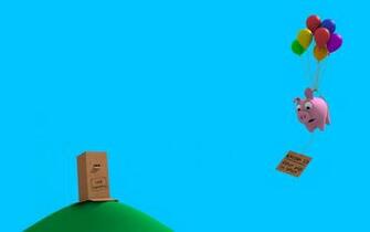Cute Pig Blue Background Wallpaper Comics Desktop Cartoon