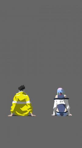 Cyberpunk Edgerunners Lucy David Minimalist 4k Wallpaper iPhone