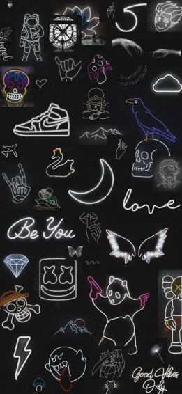 Aesthetic Wallpaper Black For Phone With Neon