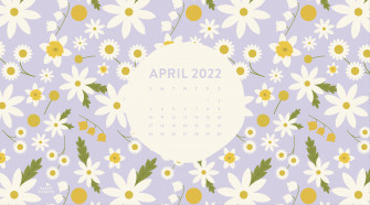 Purple Flowers April Calendar Wallpaper