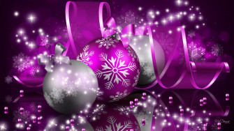 Merry Christmas Purple Decorations 4k Wallpaper
