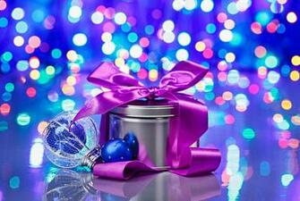 4k Wallpaper New Year Gift Christmas Decorations Ribbon Bokeh