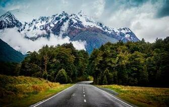 Wallpaper Nature Goryderevya Eating Road Green Mist