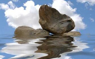 Stone Water Reflection Wallpaper