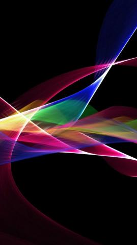 Multi Colored Waves Abstract Colorful Dark Wallpaper