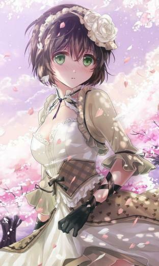 Girl In Vintage Dress Mobile Wallpaper
