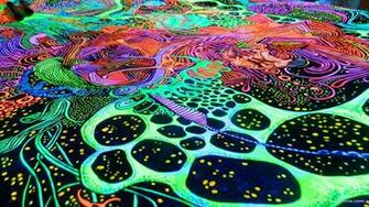 Dessin Blacklight Psychedelic Wallpaper