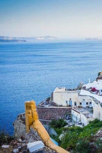 Oia Santorini Greece Sunset Island Sea Tourism Nature