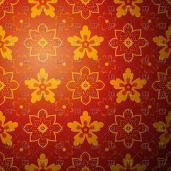 Red Chinese Rug Background Oriental And Yellow Floral Ornament