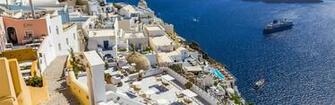 Greece Santorini Sea Coast Houses Island iPhone