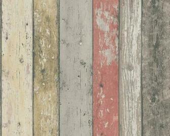 Shabby Chic Coloured Distressed Wood Panel Effect Wallpaper