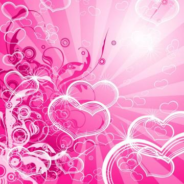 Vector Abstract Pink Hearts Layout iPad Wallpaper