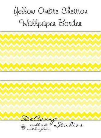 Yellow Ombre Chevron Wallpaper Border Wall Decals Girl Boy Room