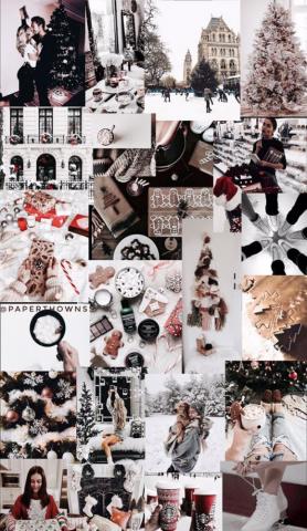 Christmas Collage Wallpaper By Paperthownss
