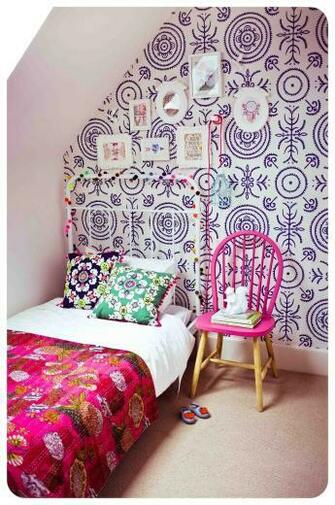 Anna Spiro Round And The Garden Wallpaper Bedroom