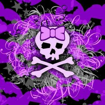Purple Girly Skull By Roseanne Jones