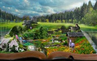 Book Of The Country Side Wallpaper Stock