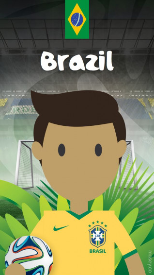Brazil Player Fifa World Cup Illustration iPhone Wallpaper