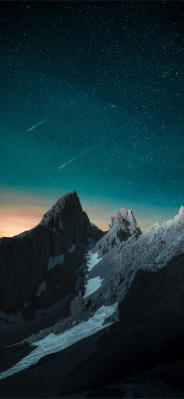 Vibrant Evening Sky Rocks Mountains 4k iPhone