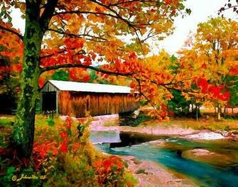 Covered Bridge In Vt Fall Color Changes Foliage Fun Pinter