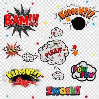 Bam And Kaboom Text Illustration Comic Book Comics Mushroom