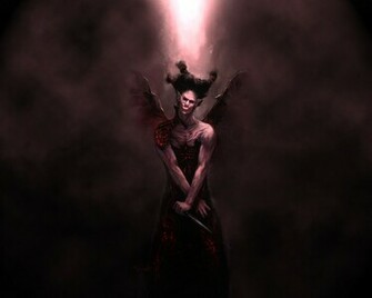 Horror Wallpaper Met Persoon Vleugels