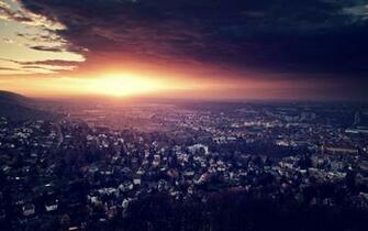 4k Wallpaper City Light In Night Background Dark Sky HD