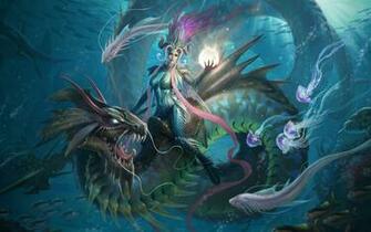Underwater Fantasy Dragon Girl Wallpaper And Stock