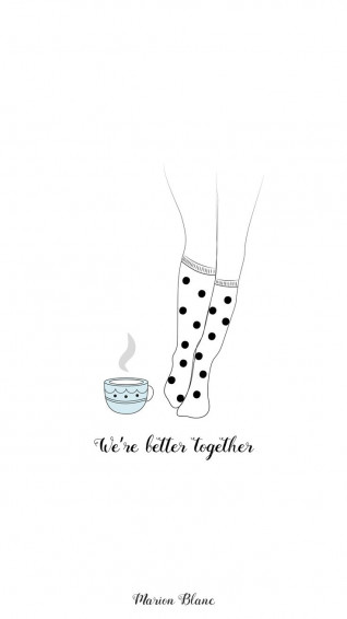 Tea And Socks Wallpaper iPhone Marion Blanc Cute
