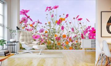 Pink Summer Flowers Wallpaper Art Marmalade